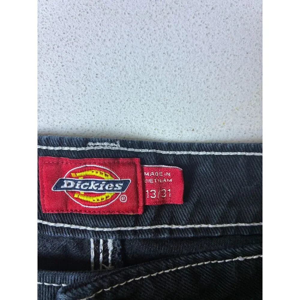 Dickies Black Carpenter Shorts Distressed Cut Off Size 13/31